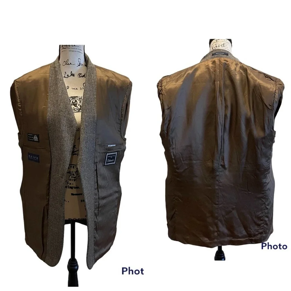 Ralph Lauren Suit Jacket Blazer Sport Coat Brown Size 42S Business office